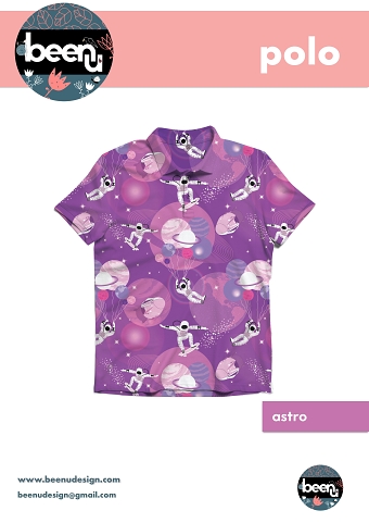 SPACE PATTERN polo shirt