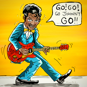 Illustrations of musicians and bands