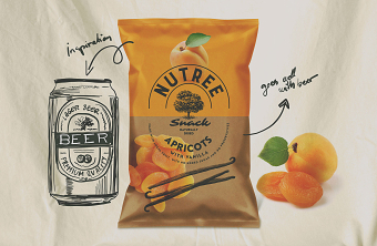 sustainable packaging snack dried fruits concept