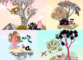 Illustrations for Päike ja Pilv Homepage (Estonian Publishing House)