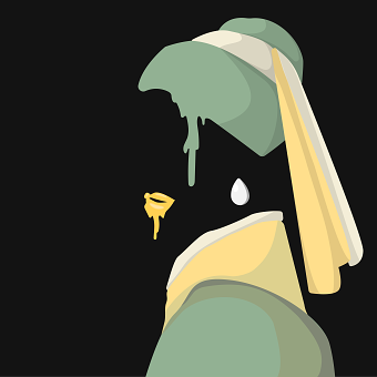 The melting girl with a pearl earring