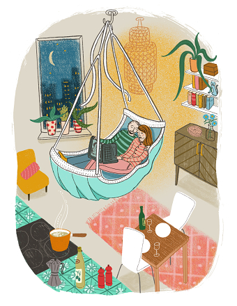 Illustration for New Jersey Monthly about Covid Quarantine relationships