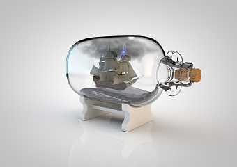 Ship in a bottle 3D visualisation