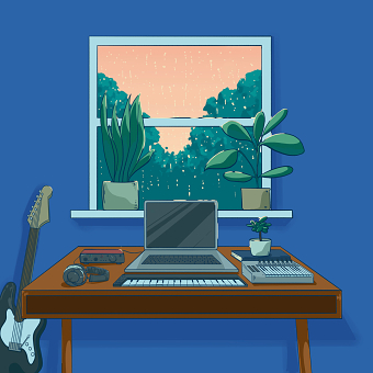 Lofi album artwork for "Simple Moments" by Damien Sebe.