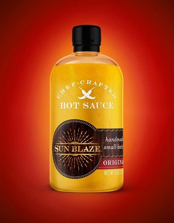 Sun Blaze hot sauce label design
