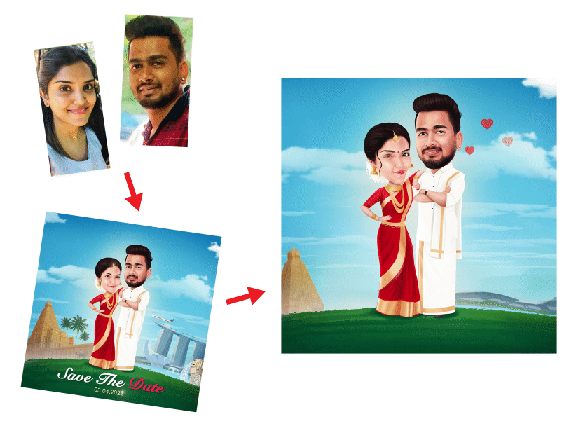 Wedding caricature animation