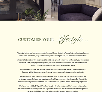 Signature luxury property brochure/page