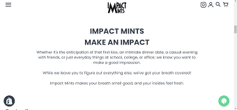 Impact Mints India - Website Copywriting