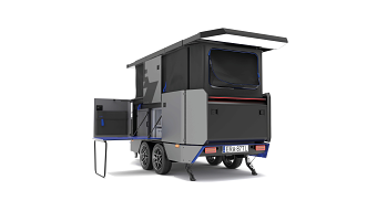 Dog trailer with sleeping