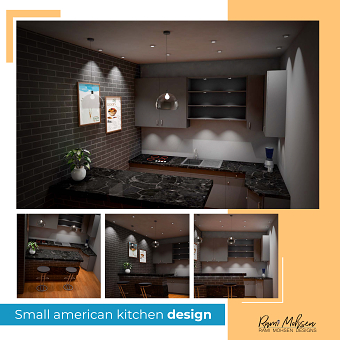 Small American kitchen design