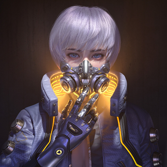 Robot girl 3d character