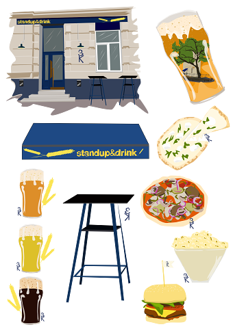 Stiker sets for beer pub Zolotyi Kolos