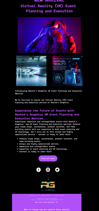 Virtual Reality (VR) Event Planning and Execution