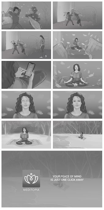 Meditation app commercial storyboard
