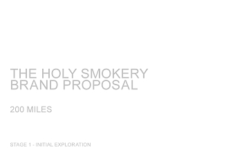 The Holy Smokery - Stage 1