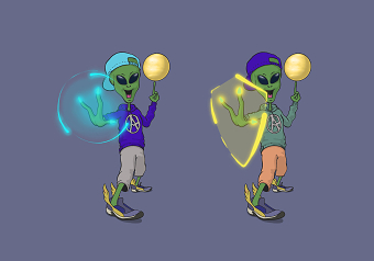 Cool, streetwise alien character