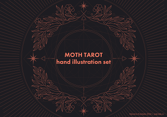 Moth tarot - hand illustration set