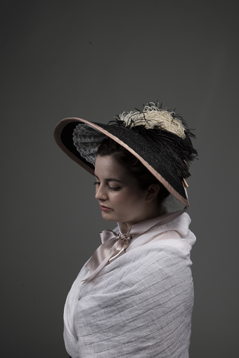 EMMA Inspired 1820s Stitched Straw Bonnet