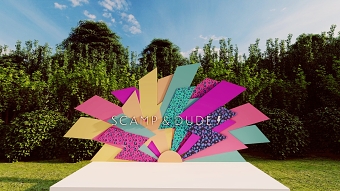 "3D Lightning Bolt Festival Design"