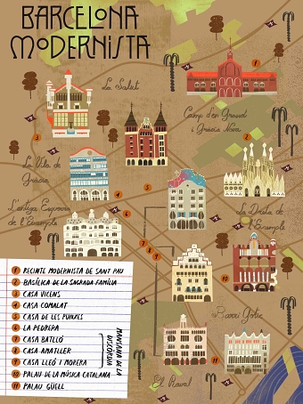 Barcelona Modernista map