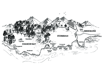FICTIONAL MAP ILLUSTRATION FOR NOVEL
