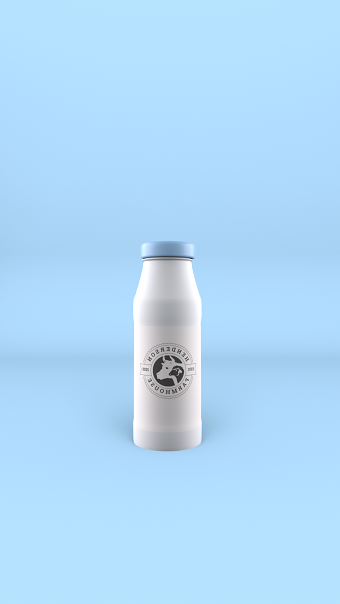 Our latest 3D project features a sleek and modern milk bottle design for "Henderson Farmhouse."