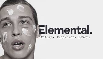 Brand identity/ cosmetic brand Elemental/ men skincare