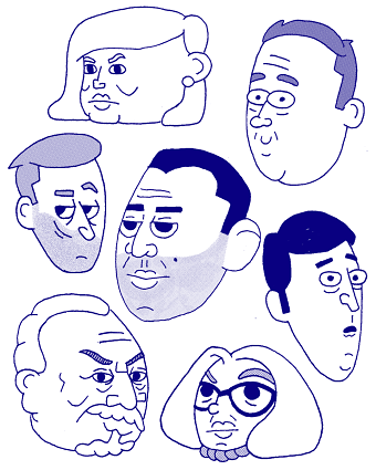 Succession Character Illustrations