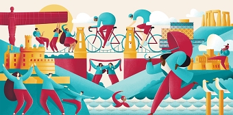 Cross Country Trains Illustrations
