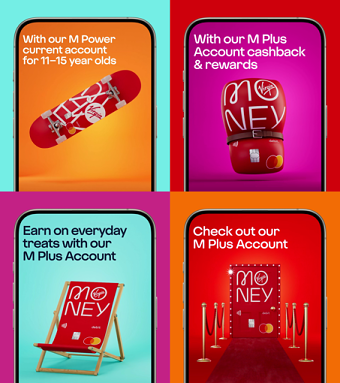 Virgin Money Current account 3D animations