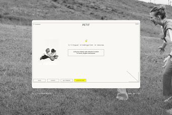 landing page for the kindergarten