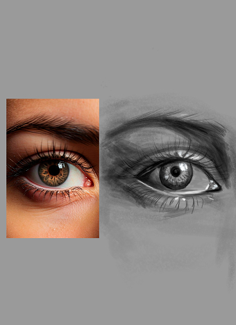 Ilustración digital ojo femenino