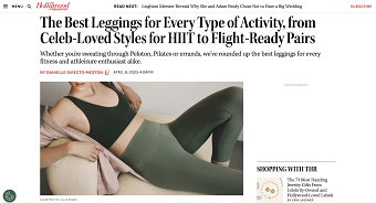 Reactive product PR for TALA: Sculpt leggings in The Hollywood Reporter
