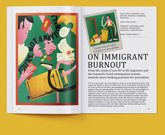 Immigrant Burnout. Editorial Illustration
