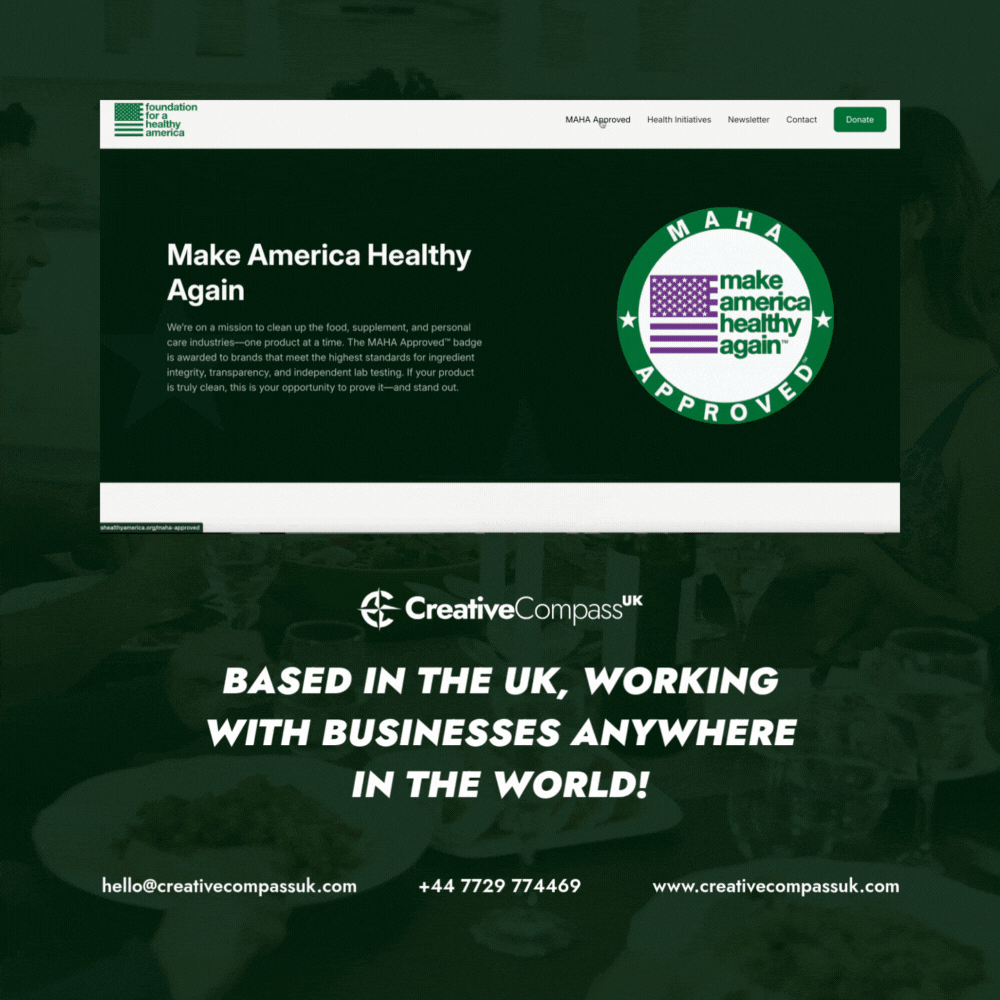 Foundation for a Healthy America Webpage Design & Build