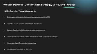 Writing Portfolio: Content with Strategy, Voice, and Purpose