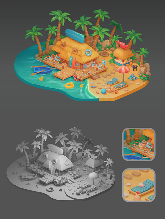 Tropical Summer Island – Casual Game Environment