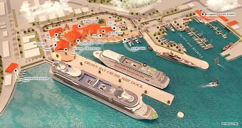  3d map cruise ship dock and Marina bay
