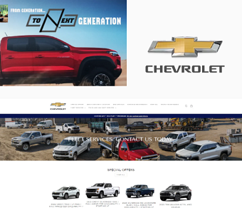 Chevy Custom Brand Development and Promo Offer E-Commerce Website Video and Written Key Messagin