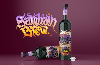 Harvest Wine Label Illustration & Lettering Design