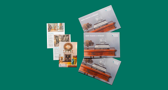  CHARLES & FENNER INTERIORS MARKETING BROCHURE, FLYER AND LOGO