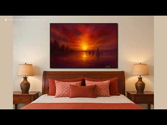 Sailing into Sunset - Fiery Sky Over Calm Waters