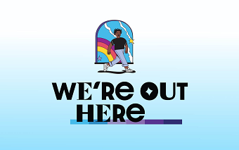 We're Out Here Logo Design