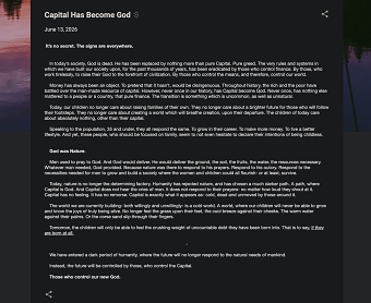 Capital has become God