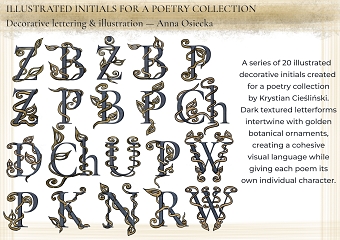 Illustrated Initials for a Poetry Collection