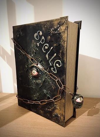 Large Witches locked spell book