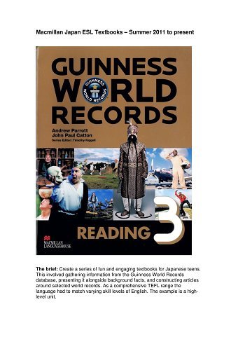 Textbook: Guiness World Records Reading and Listening