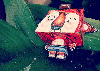 Paper toy: Tiger and Foxes