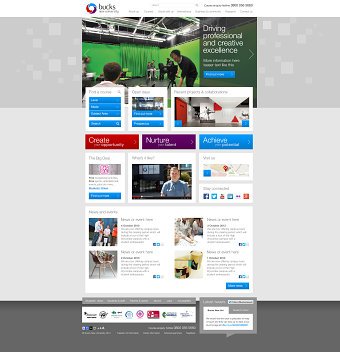 Bucks New University Home page redesign