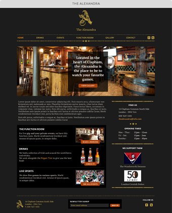 Pubs website design